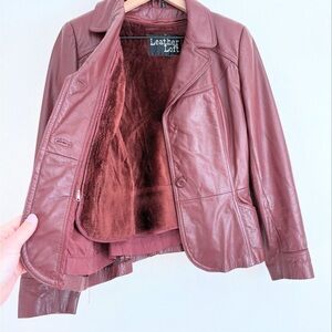 Vintage Leather Jacket with Faux Fur Lining
